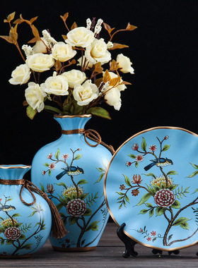 有趣琳 陶瓷花瓶摆件现代客厅玄关创意插花