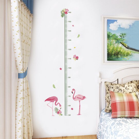 Personalized height stickers flamingo art home decoration children's room kindergarten measuring ruler baby wall stickers