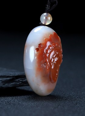 天然花旦吊坠原石凉山南红玛瑙