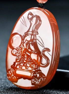 墨雨轩天然凉山生肖属相南红吊坠