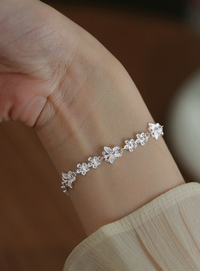 精致蝴蝶蝶恋花百搭手饰感气质花朵可爱简约设计手链女可一件代发