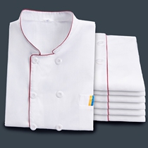 Chefs Work Suit Mens Long Sleeves Summer Thin chefs serve long sleeves white hotel canteen Catering kitchen breathable