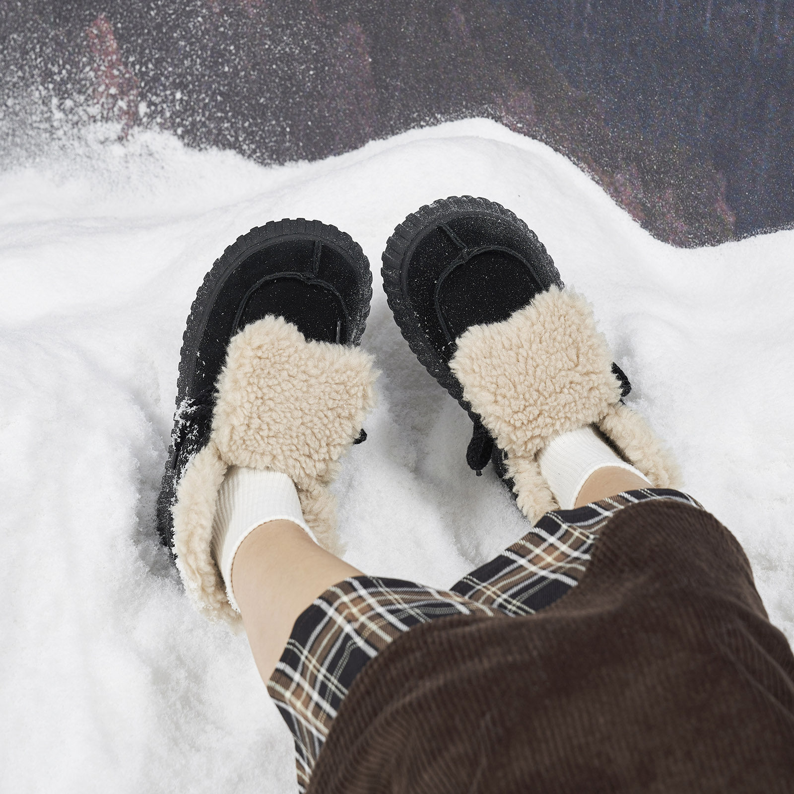 玛速主义2025新款厚底加绒雪地靴女冬圆头系带大棉鞋保暖休闲短靴,淘宝优惠券,粉丝福利购,淘宝优惠卷