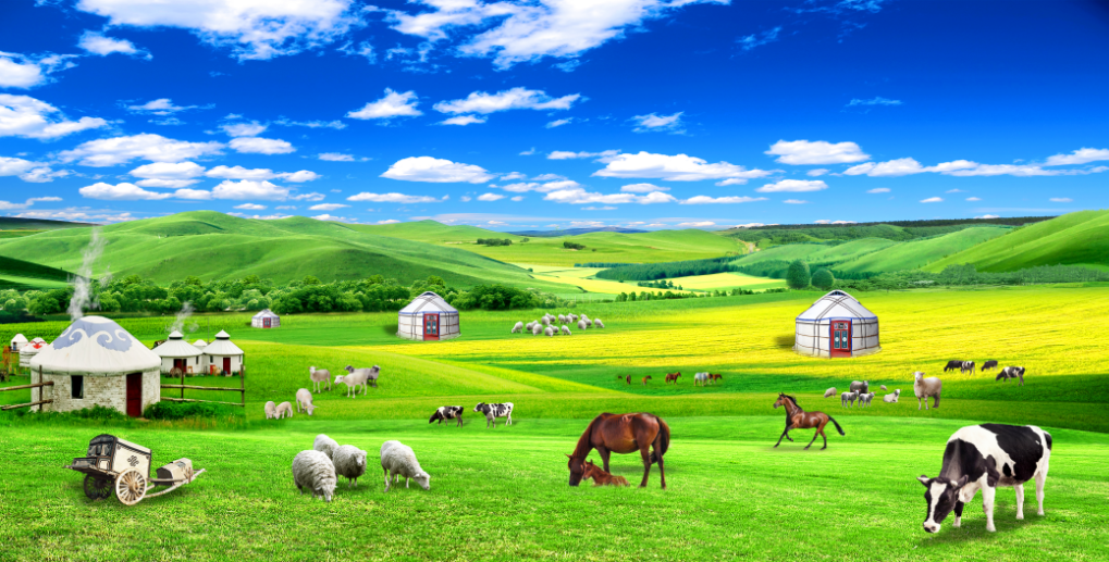 FJ0995蓝天白云草地高清晰空间延伸护眼3d立体电视墙沙发墙卧室墙,淘宝优惠券,粉丝福利购,淘宝优惠卷