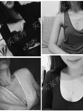 批 发迷你小圆珠流苏珍珠项链女锁骨链女颈链女吊坠女生简约配饰