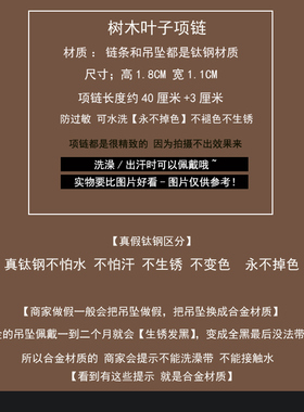 批发钛钢精致极简叶子项链女2024款小众设计钛钢锁骨链气质百搭女