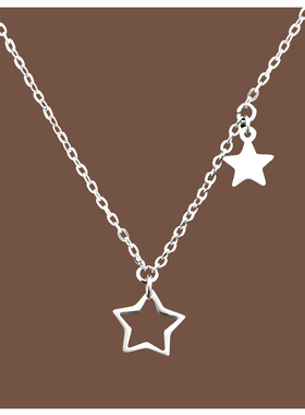 批发镂空大小五角星项链女高级感2024新款锁骨链轻奢小众颈链配饰