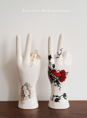 陶瓷暗黑系列手势造型首饰架