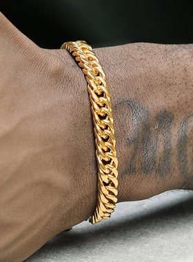 GRGR18K金色古巴手链