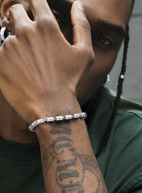 GRGR铜电镀白金圆柱手链