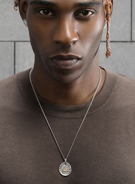 GRGR纯银天眼祈祷手吊坠项链