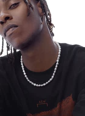 天然珍珠项链异形不规则嘻哈风