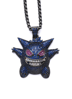 满钻恶魔项链紫色耿鬼吊坠同款