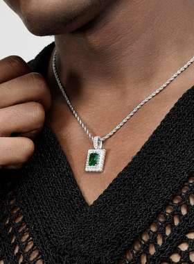 GRGR925纯银黄绿宝石吊坠项链