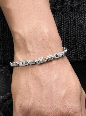 GRGR钛钢双齿轮拼接手链