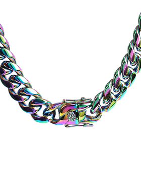 新款炫彩嘻哈潮流锁骨项链