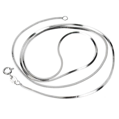 S925 silver snake chain 纯银镀白金项链细蛇骨链男女银锁骨链潮 - 图3