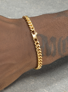 GRGR18K金色细款古巴链手链