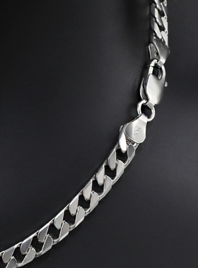 GRGR纯银立体切割欧美嘻哈巴项链