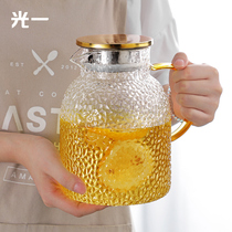 Light One Cold Kettle Glass High Temperature Resistant Living-room Cool Water Cup Kettle Home Suit Large Capacity Cool Cup Juice Pot