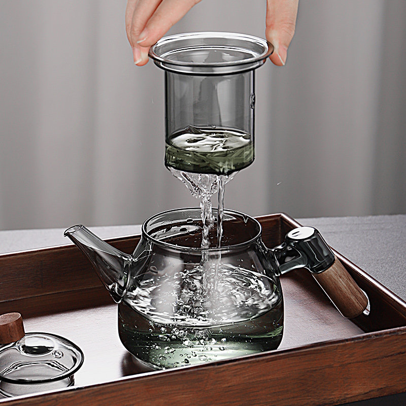 日式玻璃泡茶壶家用煮一人用单壶 光一家居茶壶