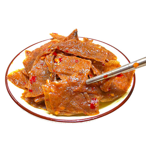 小七特产香辣魔芋干磨芋素毛肚片休闲零食魔芋豆腐丝魔芋皮解馋 - 图1