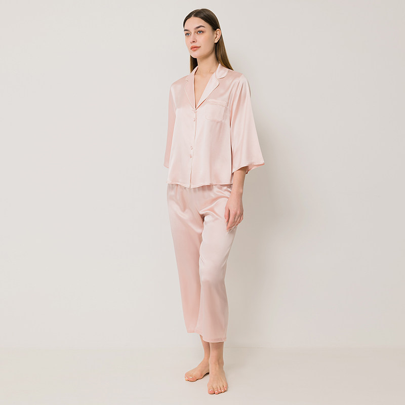 100%桑蚕丝19姆米睡衣套装家居服 丝界旗舰睡衣/家居服套装