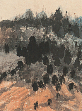 泼墨山水画客厅装饰画挂画仿字画真迹作品张大千清溪翠幄卷轴装裱