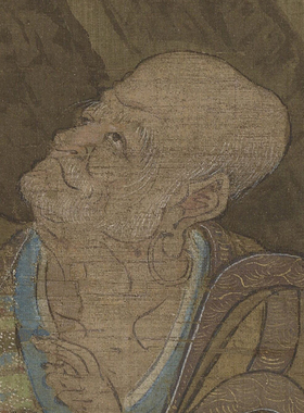周季常天台石桥罗汉图挂画佛像人物画国画装饰画客厅竖版字画卷轴