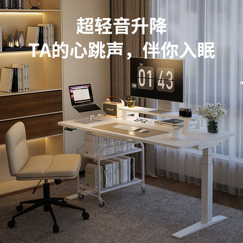 【门店同款】乐歌E5-HD/E6-HD智能双电机电动升降办公实木电脑桌 - 图2