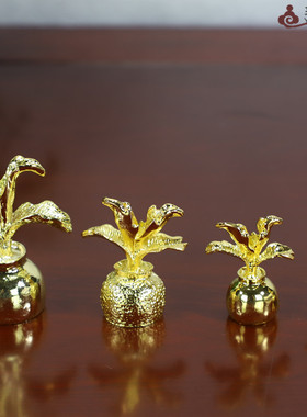 三宝佛法器释迦佛钵盂 阿弥陀佛莲花 药师佛宝塔药草罐摆件