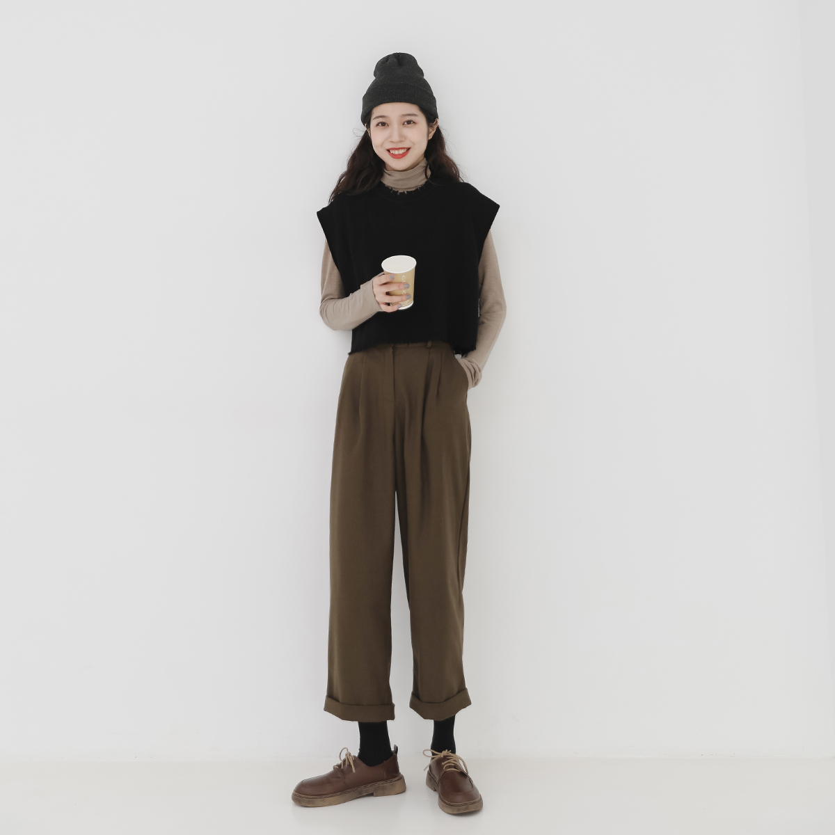 针织背心马夹套装女 2019 金大班安然 秋季新款气质复古高领打底衫 针织背心马夹套装女 2019 金大班安然 秋季新款气质复古高领打底衫