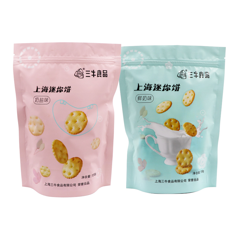 上海三牛迷你饼干非日本进口野村小圆饼淡盐米勒奶香薄脆休闲零食