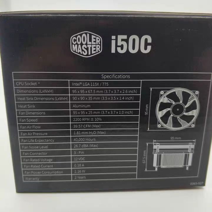 酷冷至尊 I50C散热器铜芯CPU散热风扇1150/1151/1155/1156三线-图0