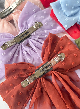 贝儿公主雪纺蝴蝶结发卡头饰