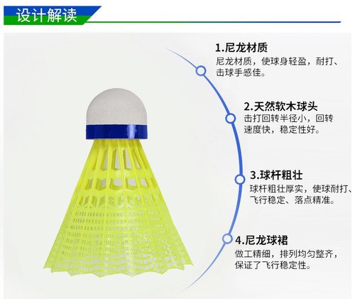 尤尼克斯羽毛球 YONEX日本进口官方正品塑料球尼龙球耐打训练M600-图1