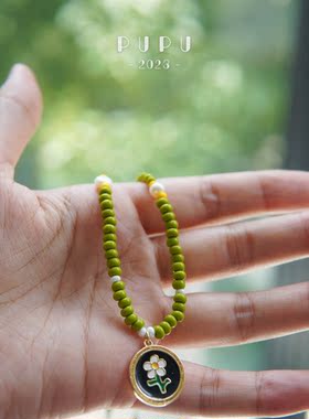 PUPU镀金进口米珠女项链原创品质