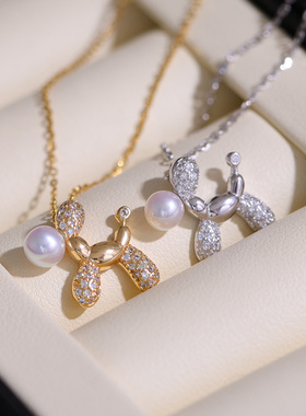 s925纯银韩版可爱气球狗吊坠配件