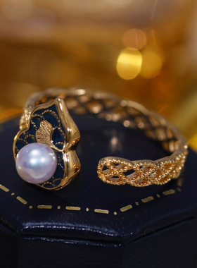 s925纯银复古镂空蕾丝戒指托