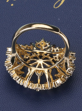 纯银微镶遮瑕豪华戒指珍珠DIY