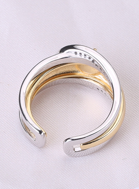 配件纯银分拆式戒指调节珍珠DIY