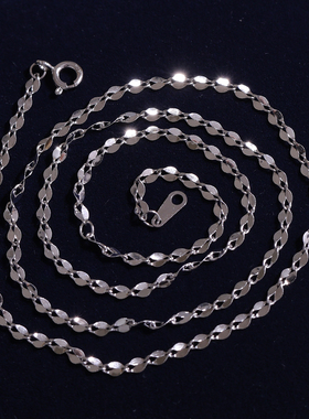 s925纯银精工细致扣子锁骨项链