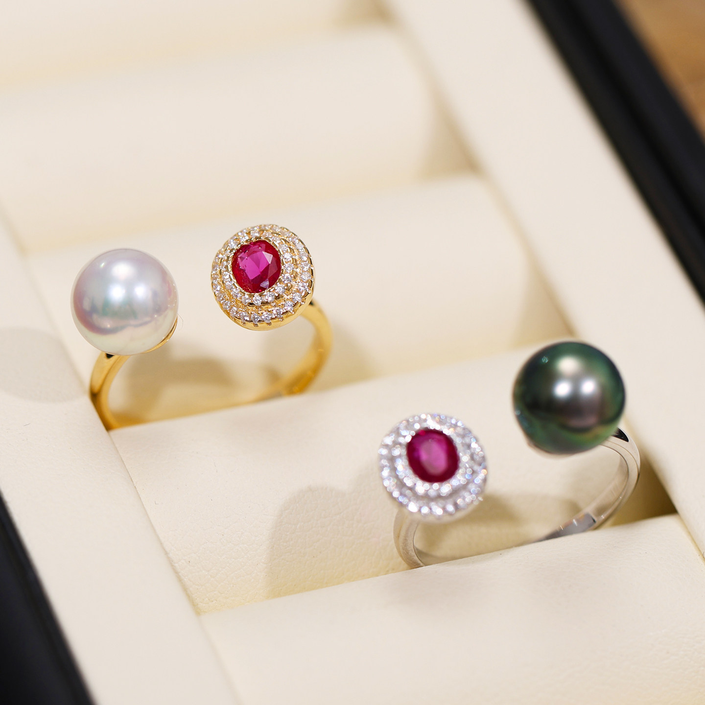 S925 sterling silver exquisite plum red zircon elegant ring setting