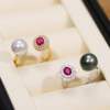 S925 sterling silver exquisite plum red zircon elegant ring setting