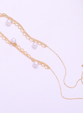 s925纯银蕾丝编织豆豆套链项链