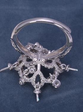 k金工艺豪华夸张戒指托