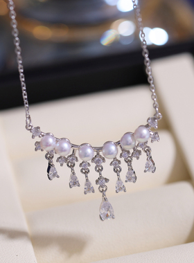 s925纯银法式新潮高级感流苏套链