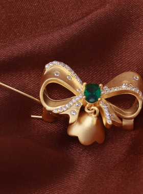 s925纯银豪华一款二用胸花吊坠