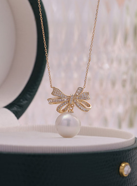 蝴蝶结套链一体链时尚s925纯银