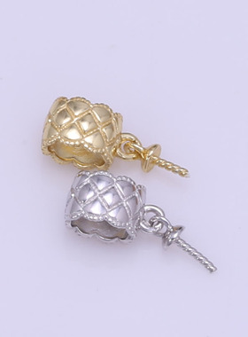 s925纯银几何立体方块图案吊坠